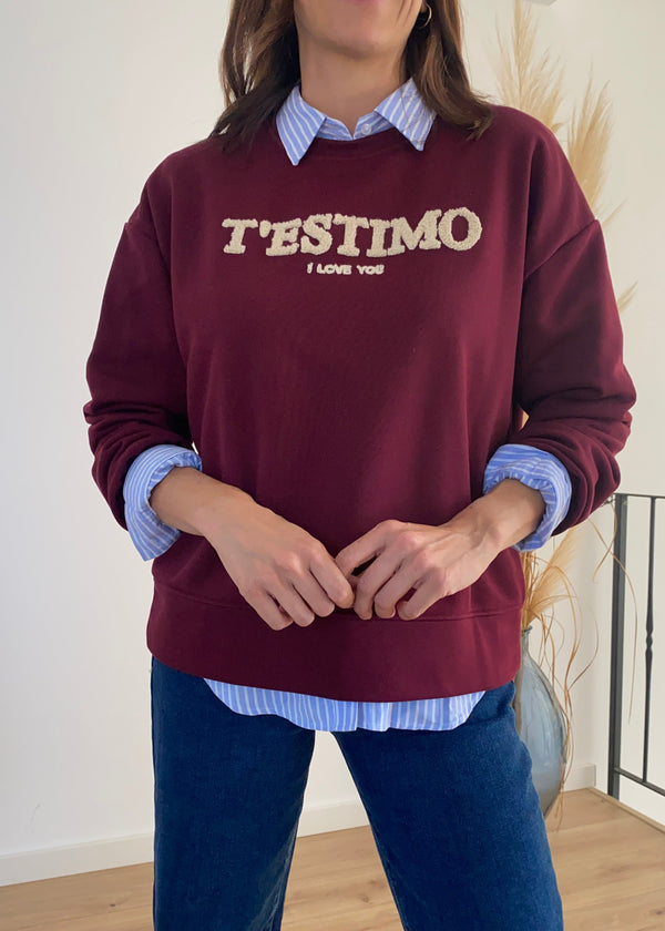 Sudadera Testimo burdeos